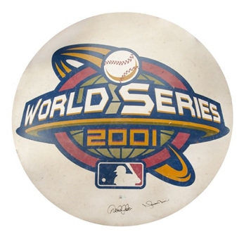  2001 World Series On Deck Batting Circle Signed by Rvera and Jeter! (MLB Authenticated)